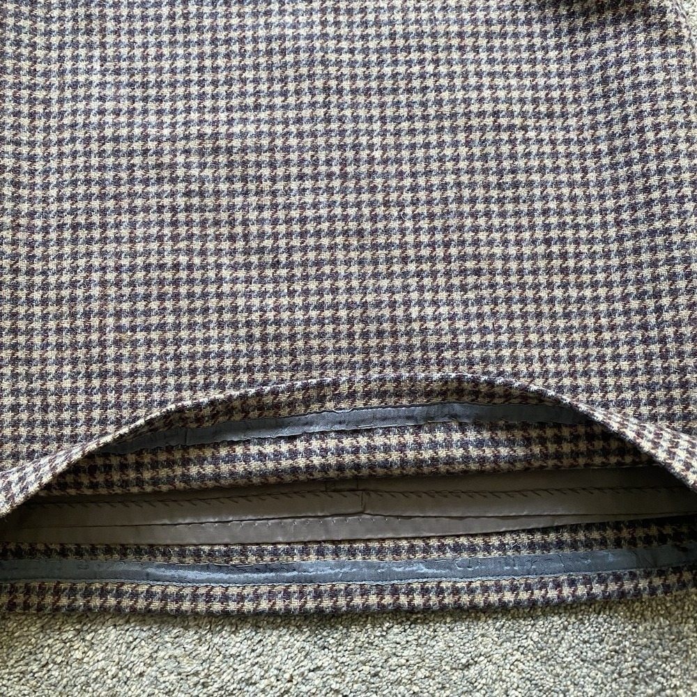 Pendleton A-Line Midi Tweed Skirt Size S / 28" Waist Brown Houndstooth Made USA - Picture 7 of 9